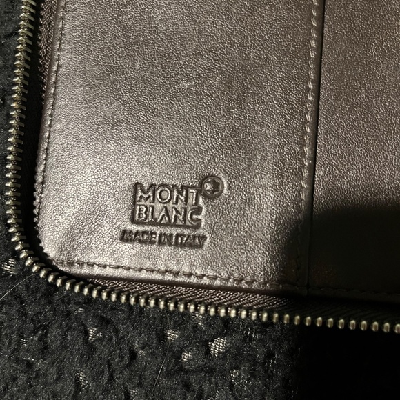 Montblanc dark brown zip notebook cover croc embossed - Picture 5 of 6